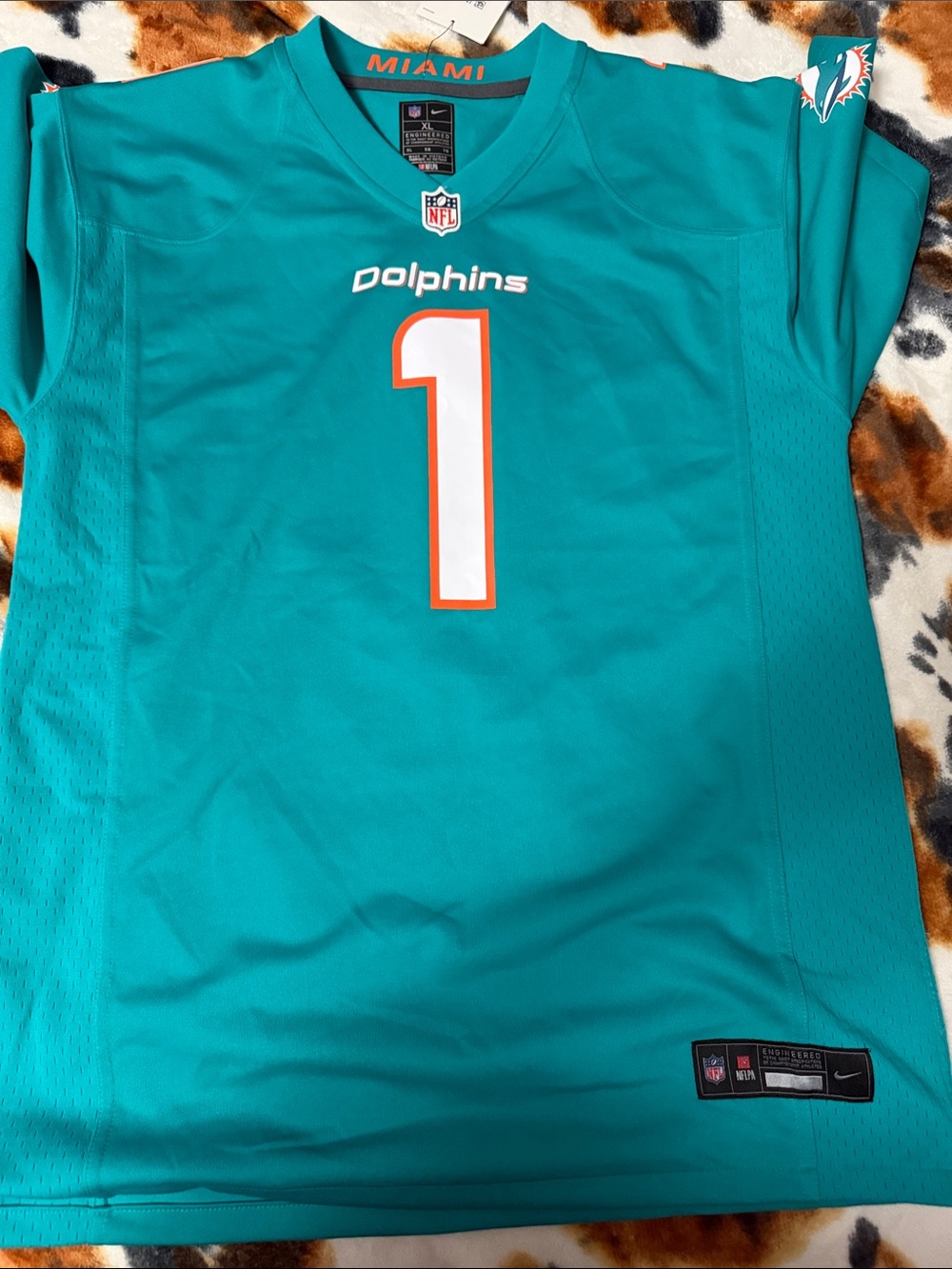 Nike Miami Dolphins Teal #1 Kids Jersey